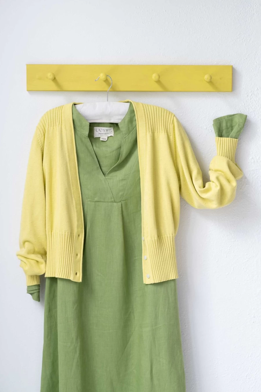Lazybones Women's Carly Cardigan - Organic Cotton Muted Lime Sweater