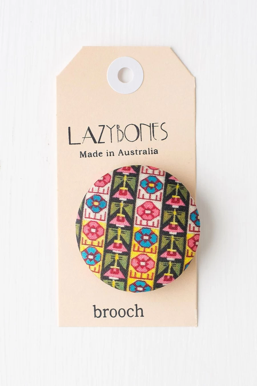Lazybones Women's Vintage Geo Brooch - Unique Geometric Pin for Women's Fashion Accessories